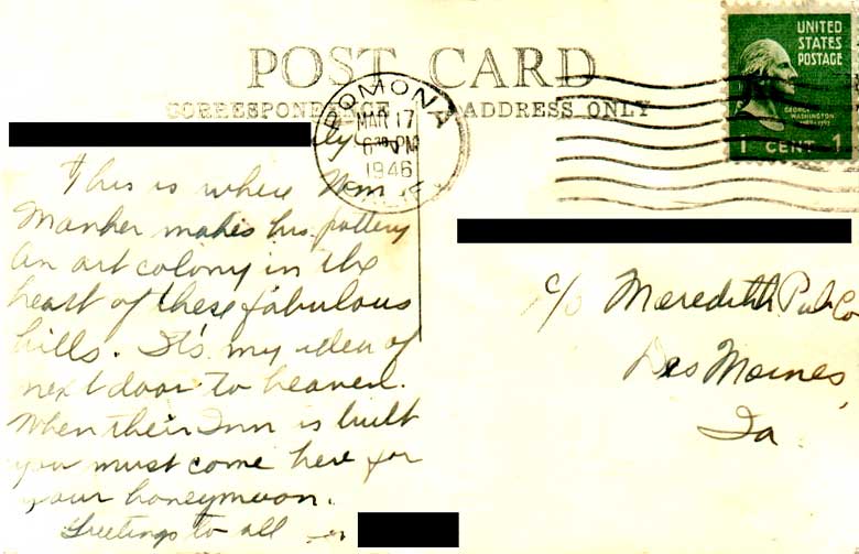 Back of postcard shown in Image #10