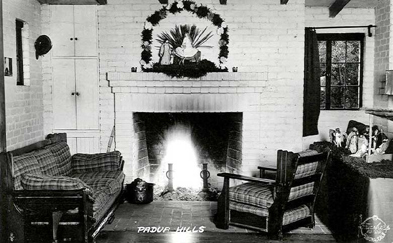 Theatre Image #14
                           Historic Postcard of an inside fireplace
                           Mailed in 1938